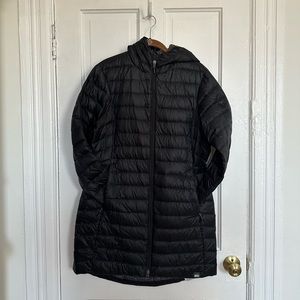 REI Women’s Lightweight Down Hooded Jacket, Three-Quarter Length